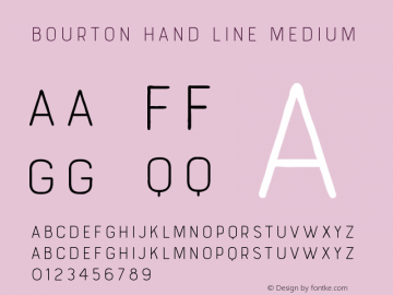 BourtonHandLineMedium Version 1.000 Font Sample