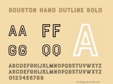 BourtonHandOutlineBold Version 1.000 Font Sample