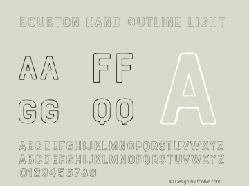 BourtonHandOutlineLight Version 1.000 Font Sample