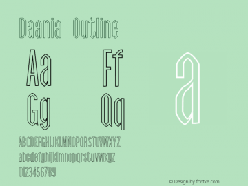 Daania-Outline Version 1.0 Font Sample