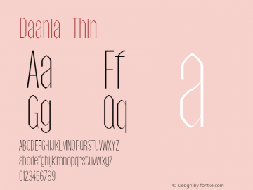 Daania Thin Version 1.0 Font Sample