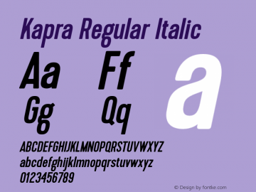 Kapra-RegularItalic 1.000 Font Sample