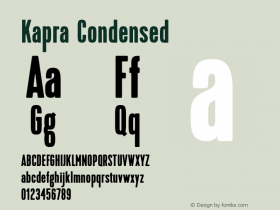 Kapra-Condensed Version 1.000;PS 001.001;hotconv 1.0.56 Font Sample