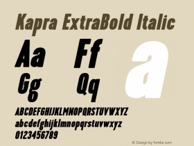 Kapra-ExtraBoldItalic Version 1.000;PS 001.001;hotconv 1.0.56 Font Sample
