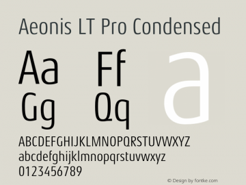 Aeonis LT Pro Condensed Version 1.100 Font Sample