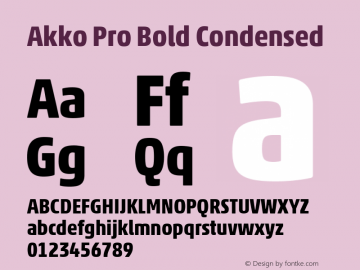 Akko Pro Bold Condensed Version 1.00 Font Sample