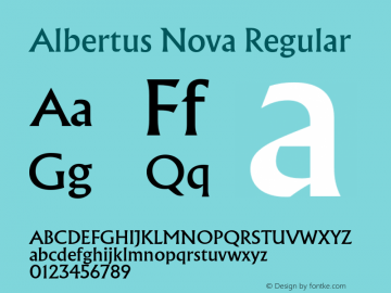 Albertus Nova Regular Version 1.001, build 8, s3 Font Sample