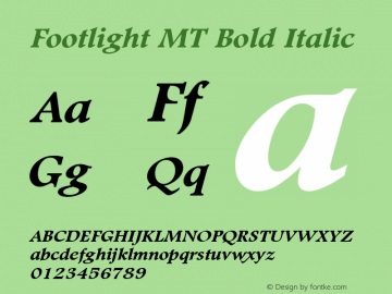 Footlight MT Bold Italic 001.003图片样张