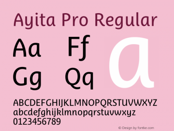 Ayita Pro Version 1.10 Font Sample