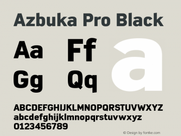 Azbuka Pro Black Version 1.000 Font Sample