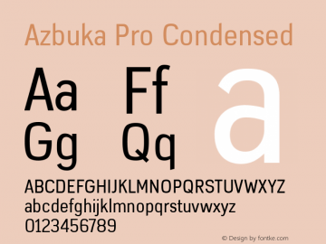 Azbuka Pro Condensed Version 1.000 Font Sample