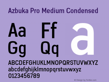 Azbuka Pro Medium Condensed Version 1.000 Font Sample