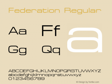 Federation Regular Altsys Metamorphosis:8/22/94 Font Sample