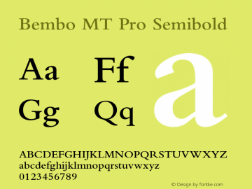 BemboMTPro-Semibold Version 1.000 Build 1000图片样张