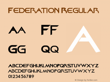 Federation Regular Altsys Metamorphosis:8/22/94 Font Sample