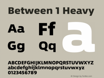 Between 1 Heavy Version 1.00 Font Sample
