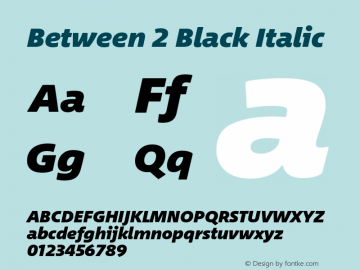 Between 2 Black Italic Version 1.00图片样张