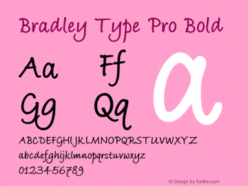 BradleyTypePro-Bold Version 1.00 Font Sample