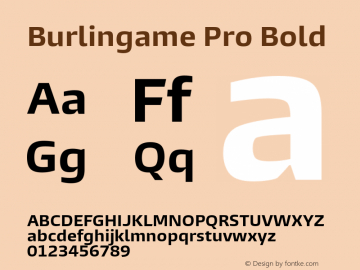 Burlingame Pro Bold Version 1.000 Font Sample