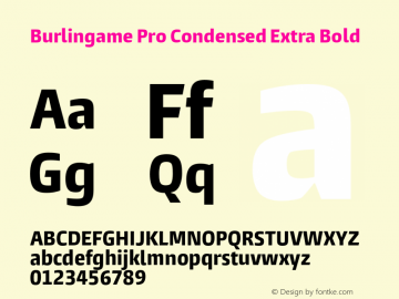 Burlingame Pro Condensed X Bold Version 1.000图片样张