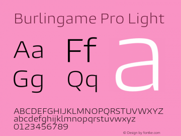 Burlingame Pro Light Version 1.000图片样张