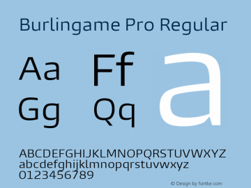 Burlingame Pro Regular Version 1.000 Font Sample