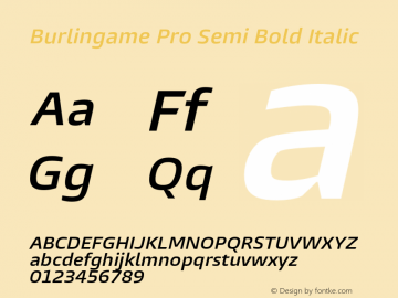 Burlingame Pro Semi Bold Italic Version 1.000图片样张