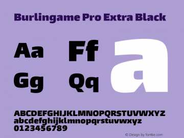 BurlingamePro-XBlack Version 1.00 Font Sample