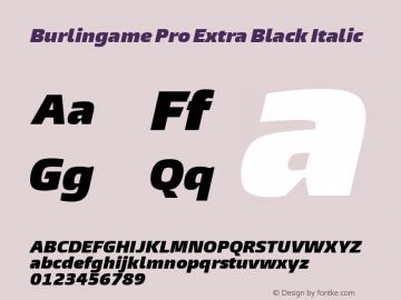 Burlingame Pro X Black Italic Version 1.00图片样张