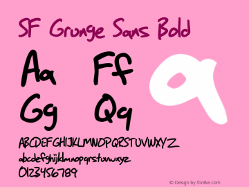 SF Grunge Sans Bold Version ver 1.0; 1999. Freew图片样张