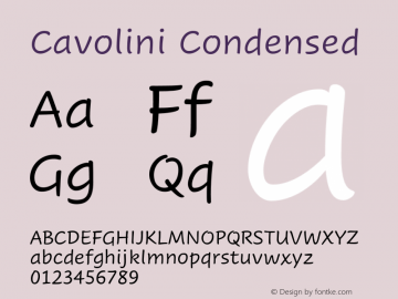 Cavolini Condensed Version 1.00, build 8, s3 Font Sample