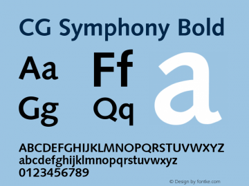 CG Symphony Bold Version 1.00 Font Sample