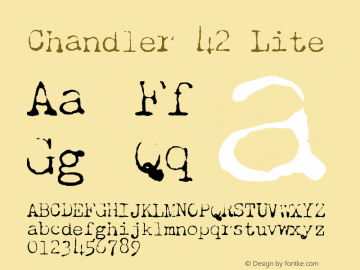 Chandler 42 Lite Version 1.00, build 5, s3 Font Sample