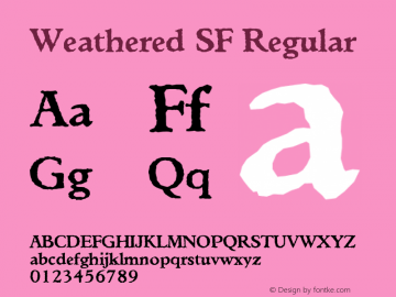 Weathered SF Regular Altsys Fontographer 3.5  31.01.1994 Font Sample