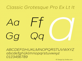 Classic Grotesque Pro Ex Lt It Version 1.00图片样张