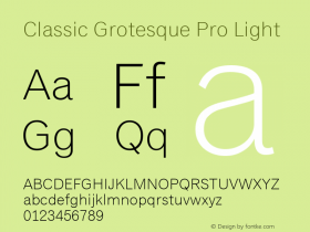 ClassicGrotesquePro-Light Version 2.00图片样张