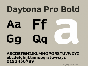 Daytona Pro Bold Version 1.00 Font Sample