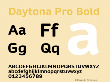 Daytona Pro Bold Version 1.00 Font Sample