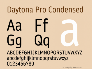 Daytona Pro Condensed Version 1.00 Font Sample