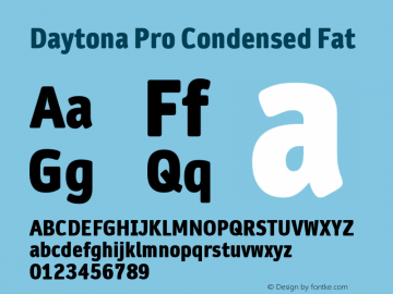 Daytona Pro Condensed Fat Version 1.00 Font Sample