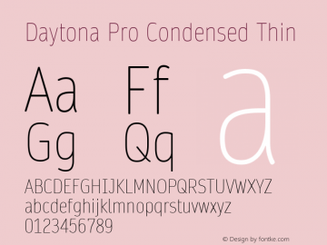 Daytona Pro Condensed Thin Version 1.00 Font Sample