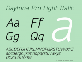 Daytona Pro Light Italic Version 1.00图片样张