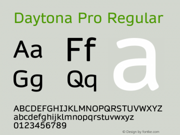 Daytona Pro Version 1.00 Font Sample