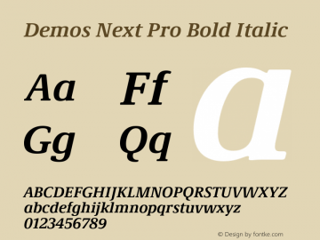 Demos Next Pro Bold Italic Version 2.00图片样张