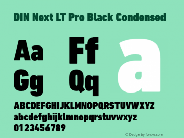 DIN Next LT Pro Black Condensed Version 1.20 Font Sample