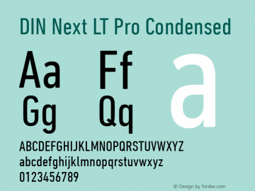 DIN Next LT Pro Condensed Version 1.20 Font Sample