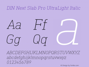 DIN Next Slab Pro UltraLight It Version 1.00图片样张