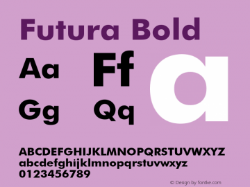 Futura Bold 1.0 Font Sample