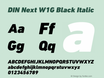 DIN Next W1G Black Italic Version 1.40图片样张
