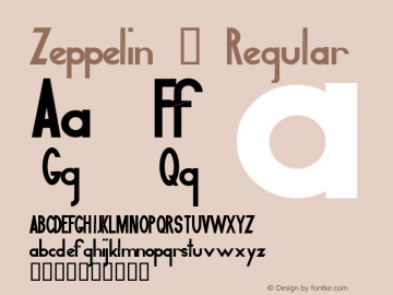 Zeppelin 2 Regular Altsys Fontographer 4.0 2/24/96图片样张